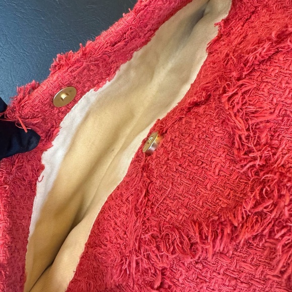 Chanel Red Jumbo CC Tweed Nature Flap Shoulder Bag & Dust bag - Picture 12 of 16